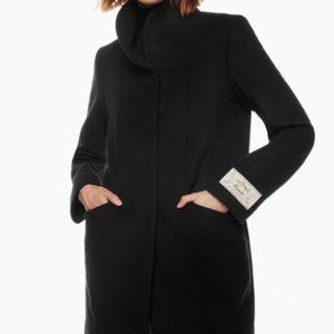 Black Wilfred Wool Cocoon Jacket: Medium